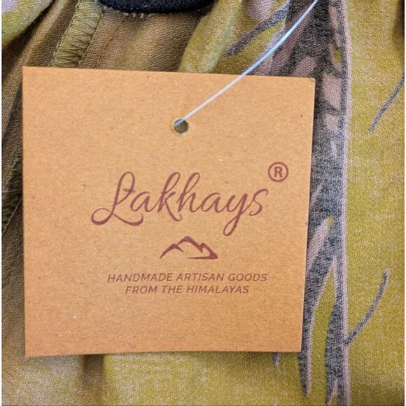 Lakhays Collection Lightweight Feather Boho Midi Skirt, Gold, Size S/M - Picture 4 of 9